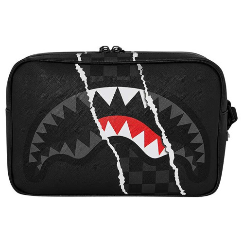 Sprayground Νεσεσέρ Center Rip Revealing Gray Check Toiletry Brick